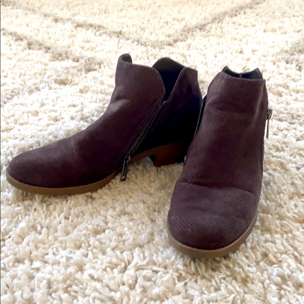 Dark brown ankle booties